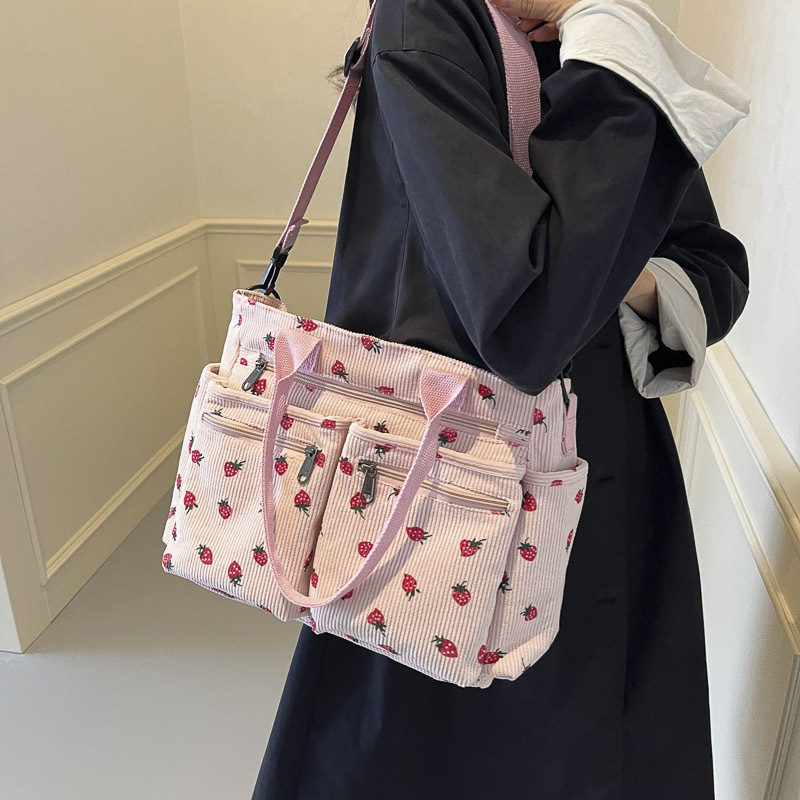 Bolsa de mano impresa transfronteriza de gran capacidad, bolso de hombro casual simple coreano, bolso de mano de moda de tela de mano.