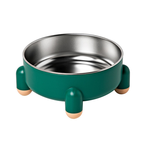 Stainless steel anti-slip dog bowl, pet food dish for cats, anti-spill pet bowl, does not darken chin, tall leg cat bowl, wholesale