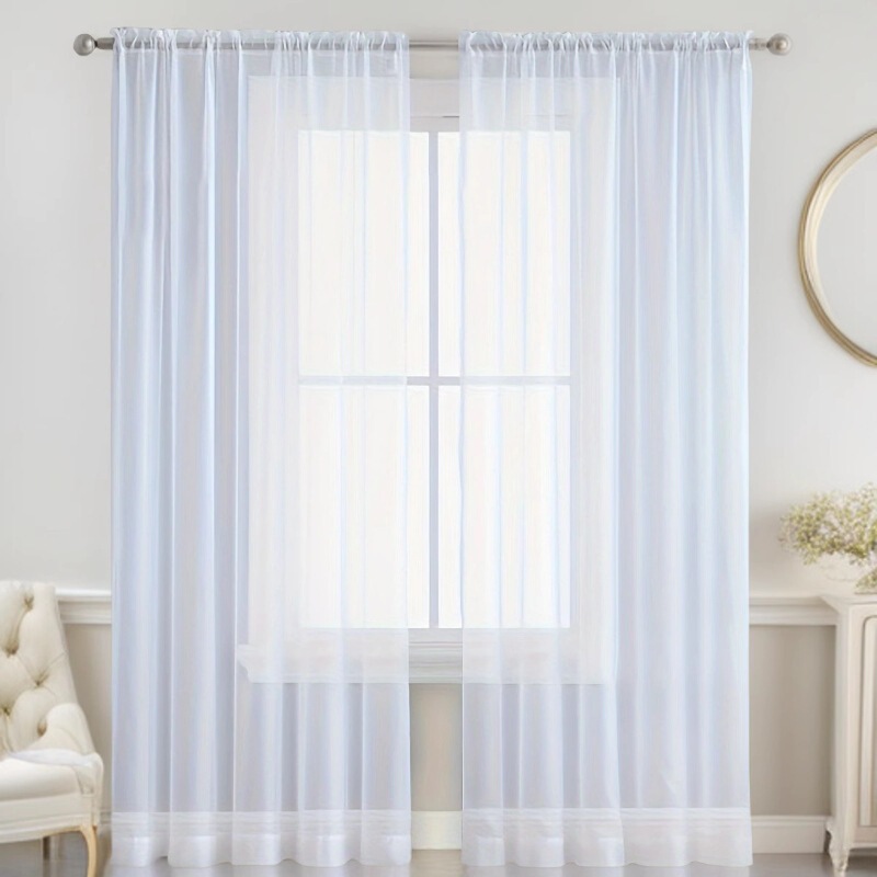 Cross-Border Southeast Asia Bedroom and Living Room Plain White Opaque Terylene Light-Transmitting Heat-Insulating Perforated Window Screen Cross-Border Southeast Asia Bedroom and Living Room Plain White Opaque Terylene Light-Transmitting Heat-Insulating Perforated Window Screen