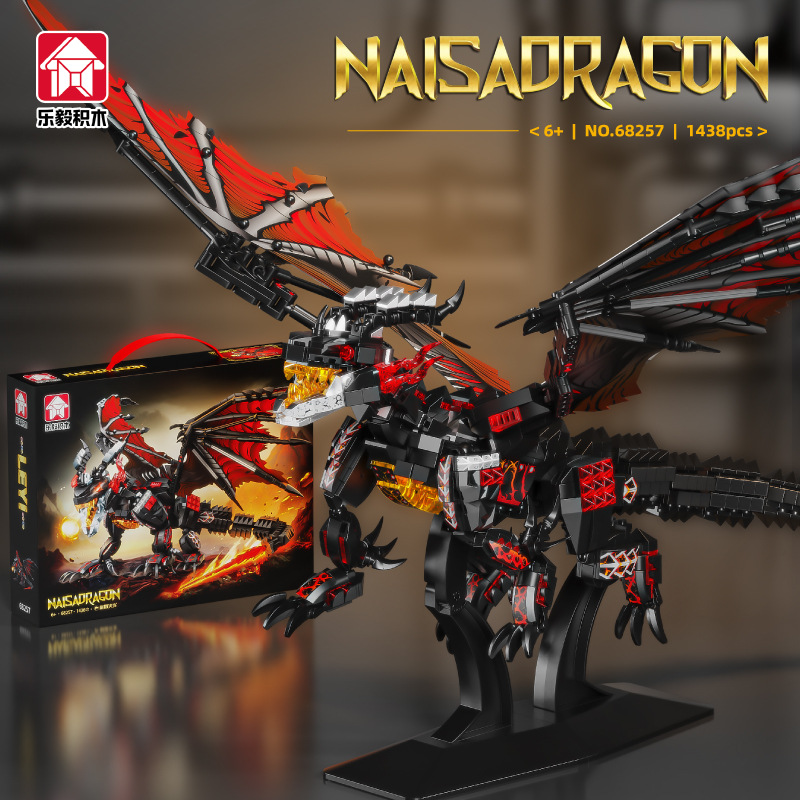 Le Yi 68257-8 Dragón de Fuego, Dragón de Hielo, Dragón Guardián Gigante, Bloques de Construcción Móviles, Juguete de Año Nuevo, Caja de Regalo, Bloques de Construcción image 7