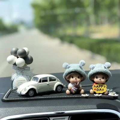 Monchhichi Center Console Car — Car ornaments - cokehappy-qiqigrey-ball-bottlecarbig-diamond-pad