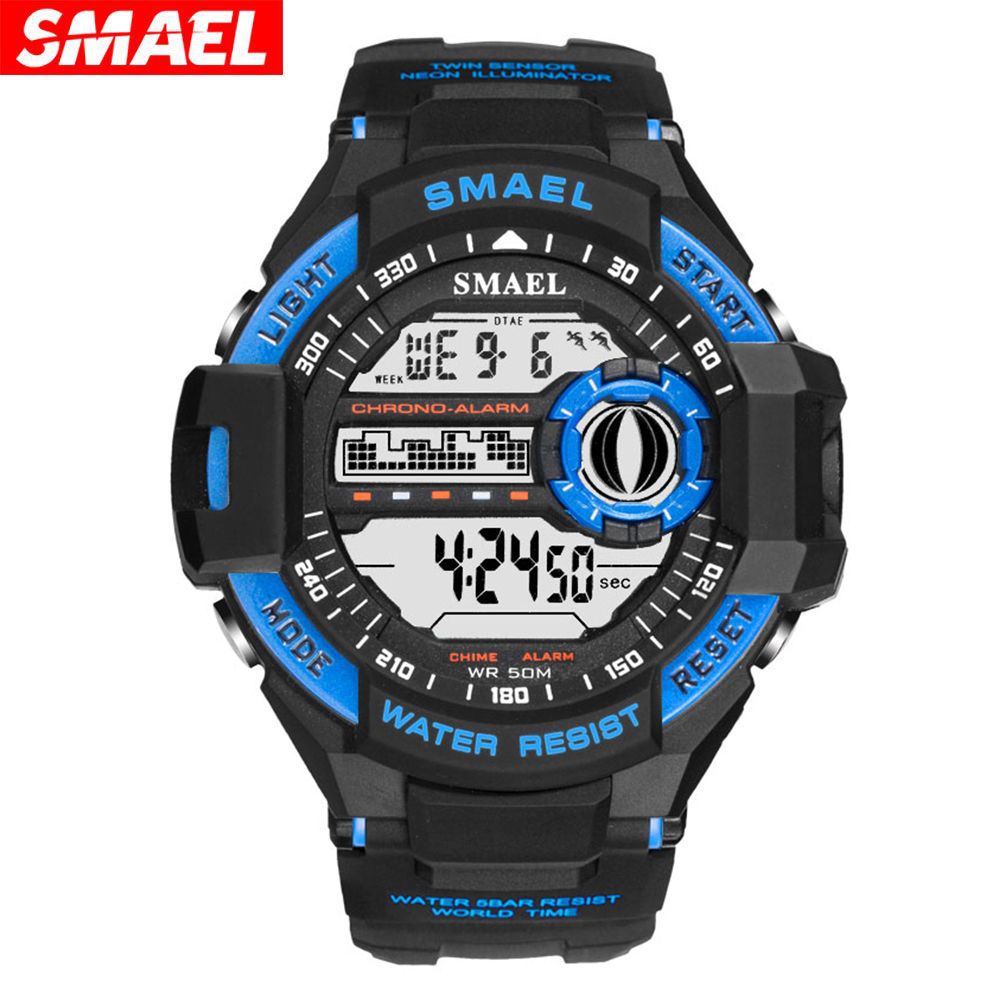 SMAEL Orologio elettronico con display singolo per studenti delle scuole medie Sport all'aria aperta Campanello di allarme Orologio elettronico multifunzionale impermeabile_voghion.com