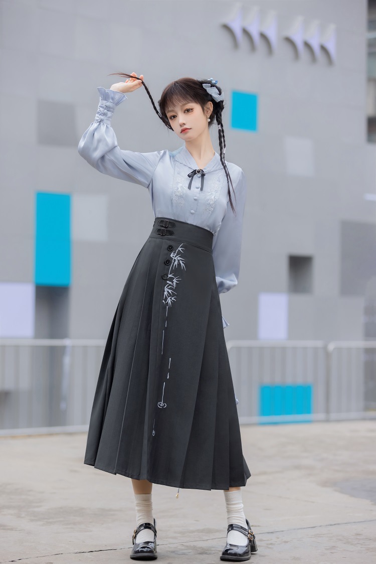 原创谷雨汉服女中国风改良日常汉元素衬衣连衣裙新中式套装8920-阿里巴巴