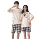 New Couple Pajamas Summer Pure Cotton Short Sleeve Men's All Cotton Home Clothes Outwear Women's Cartoon Suit Large Size