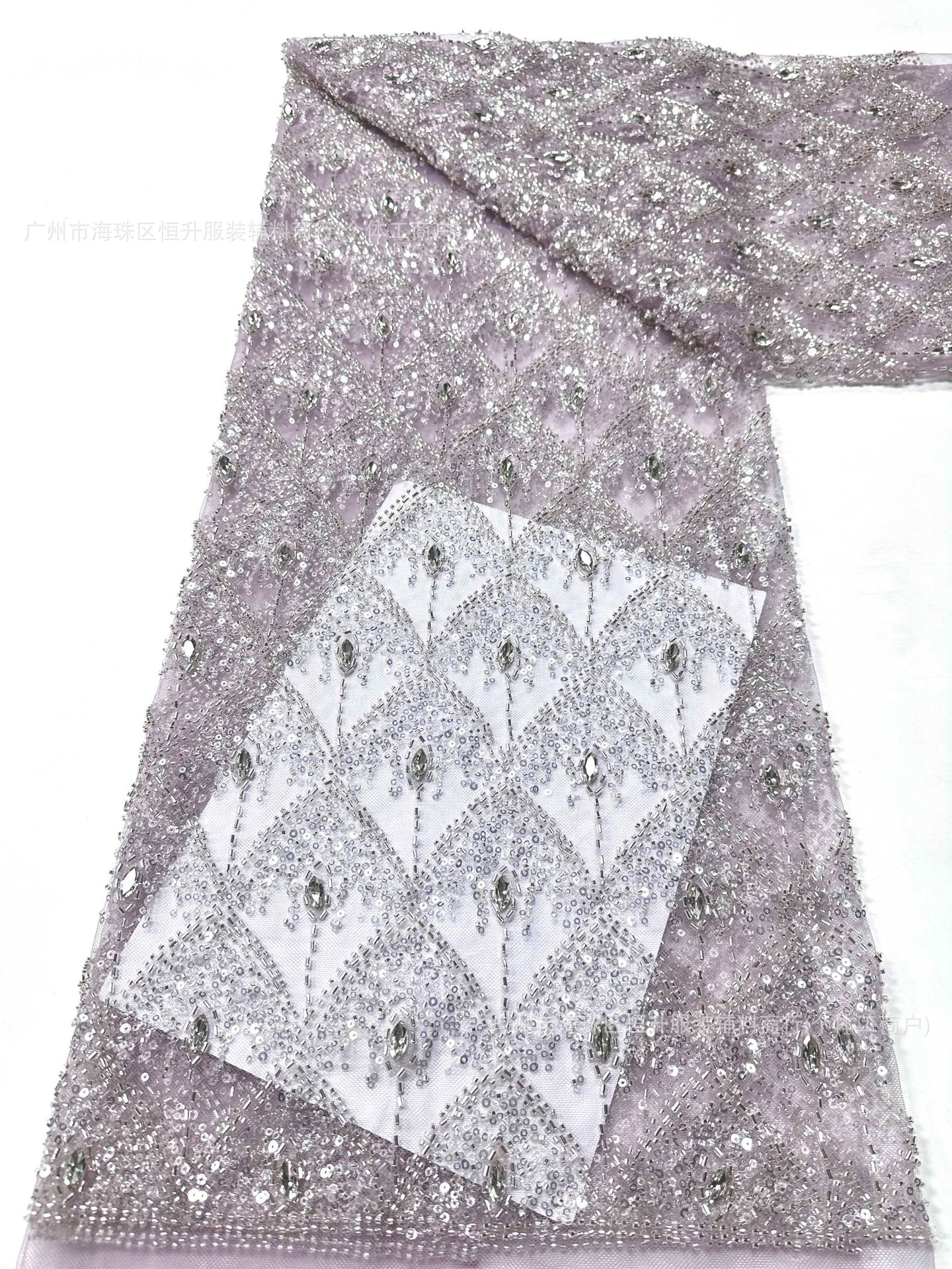 Nuevo bordado transfronterizo de bordado de tubo de perlas hechas a mano contraposición encaje pesado bordado de perlas vestido de boda image 10