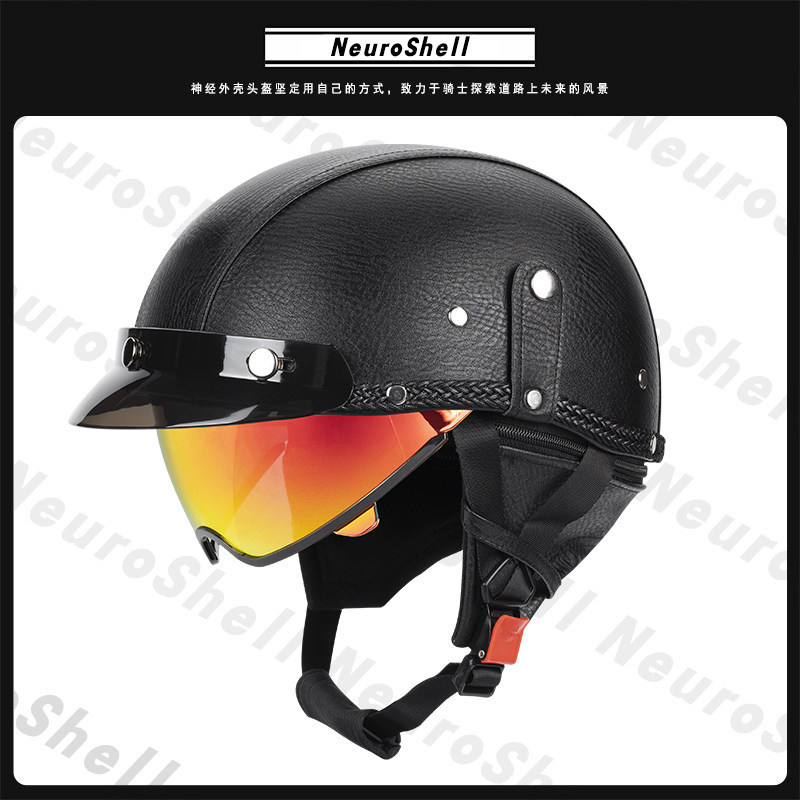 Motorcycle Helmet Retro Half Helmet Summer Cruiser Scooter Riding Helmet Electric Vehicle Helmet with Inner Mirror Motorcycle Helmet Retro Half Helmet Summer Cruiser Scooter Riding Helmet Electric Vehicle Helmet with Inner Mirror