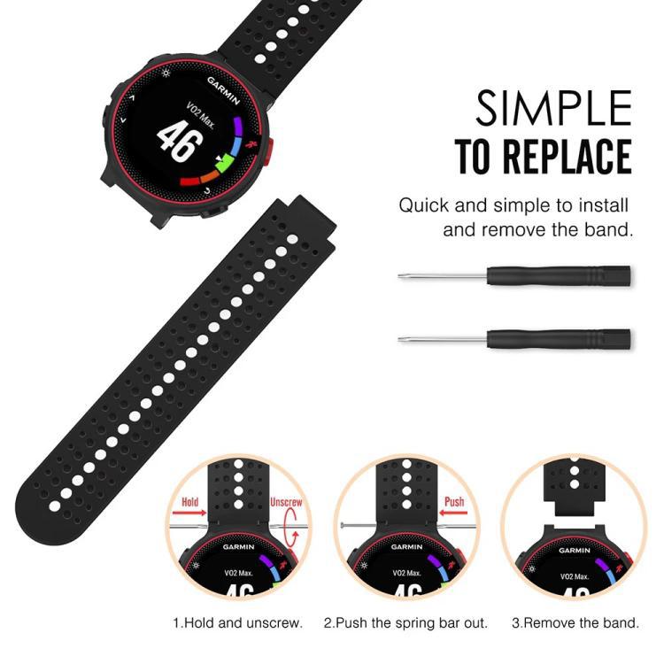 xDfind herramienta de correa de silicona bicolor para Garmin Forerunner 235 / 220 /