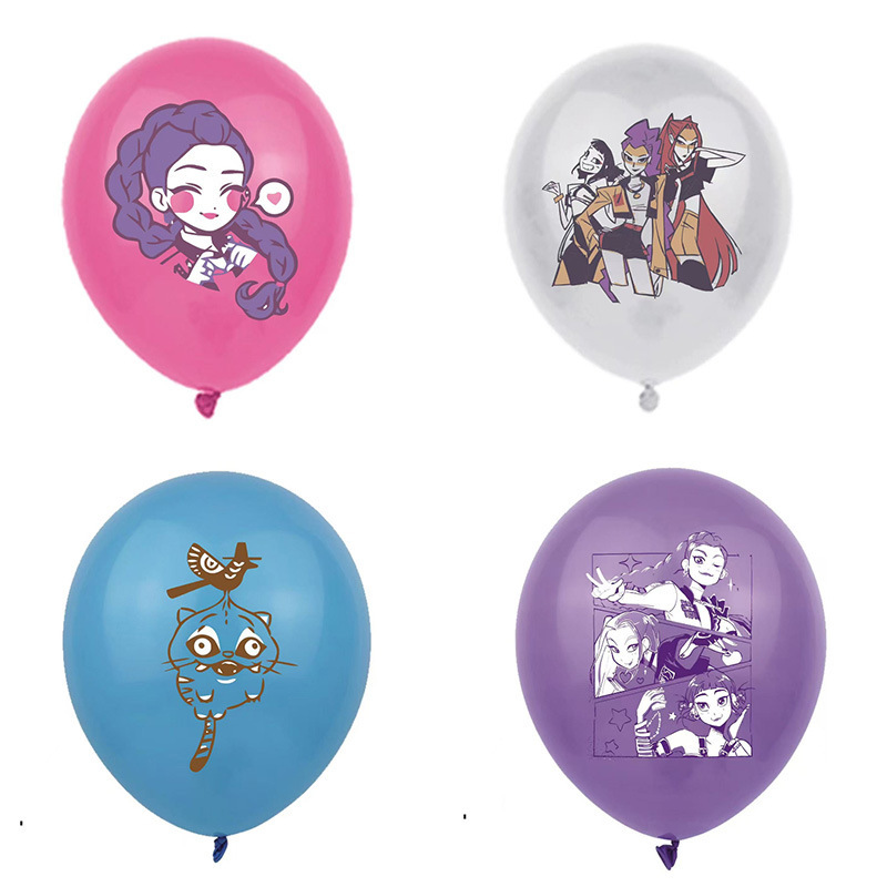跨境猎魔女团主题气球儿童生日装饰猎魔女团乳胶气球生日派对气球|undefined