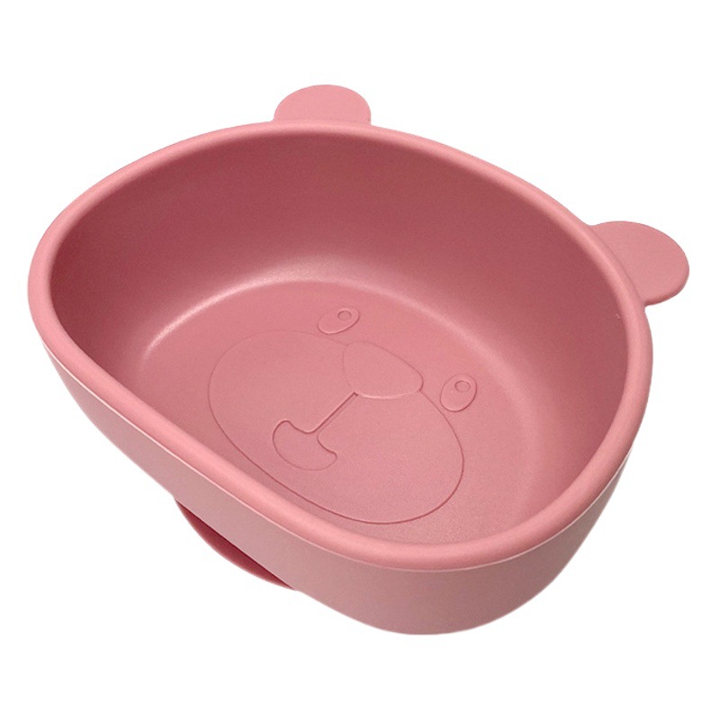 La madre y el bebé de silicona suplemento alimenticio Tazón traje integrado bebé placa lechón tazón oso bebé niños placa vajilla