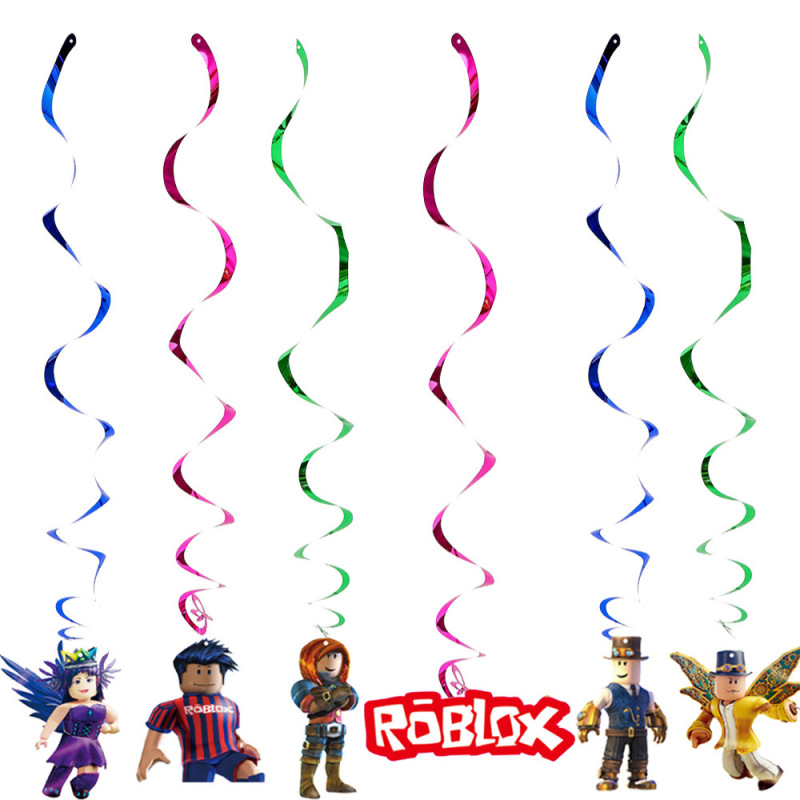 新款虚拟世界主题派对装饰Roblox沙盒拉旗气球吹龙蛋糕派对用品|undefined