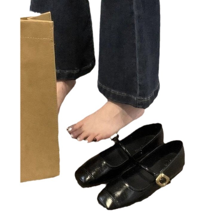 New Cross-border Flat Loafers, Square-toed Women's Low-cut Slip-on Shoes, Versatile Single Shoes_vogvips.com