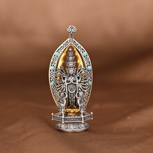 七尚泰银千手观音像吊坠复古工艺立体创意文玩男士精工个性项链坠