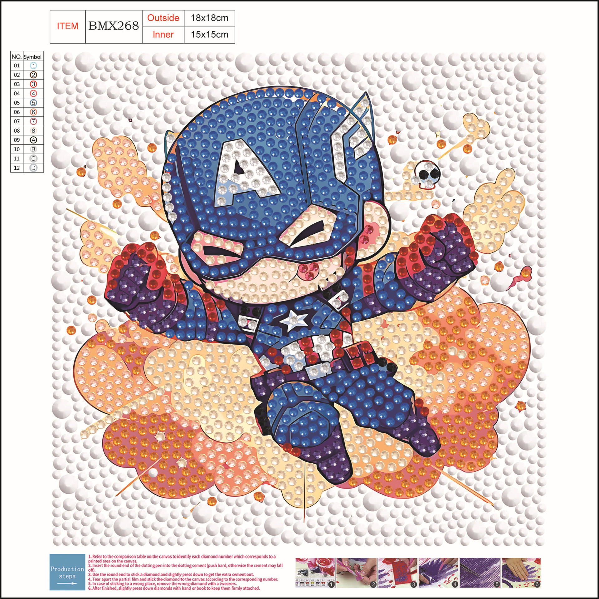 Nuevo kit creativo de pintura de diamantes DIY para niños, diseño de panda de dibujos animados, juguete de niña, pegatinas bonitas, pintura de diamantes completa, transfronterizo