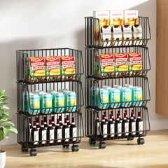 Kitchen storage rack, multi-layer fruit and vegetable rack, floor-standing fruit and vegetable basket, bedroom storage rack, snack storage rack