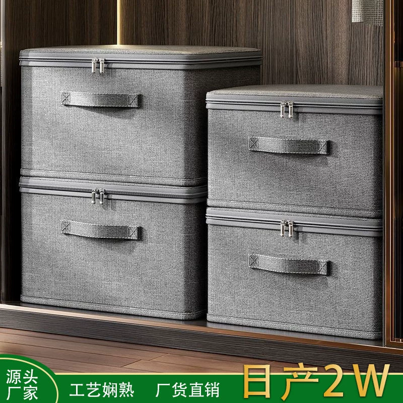 Foldable Storage Box, Capacious Multi-Size Organizer, Small–Super Large, Zipper & Optional Lock