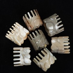 牛角尖角洗頭按摩梳   黑花氂牛角洗頭按摩梳按摩梳