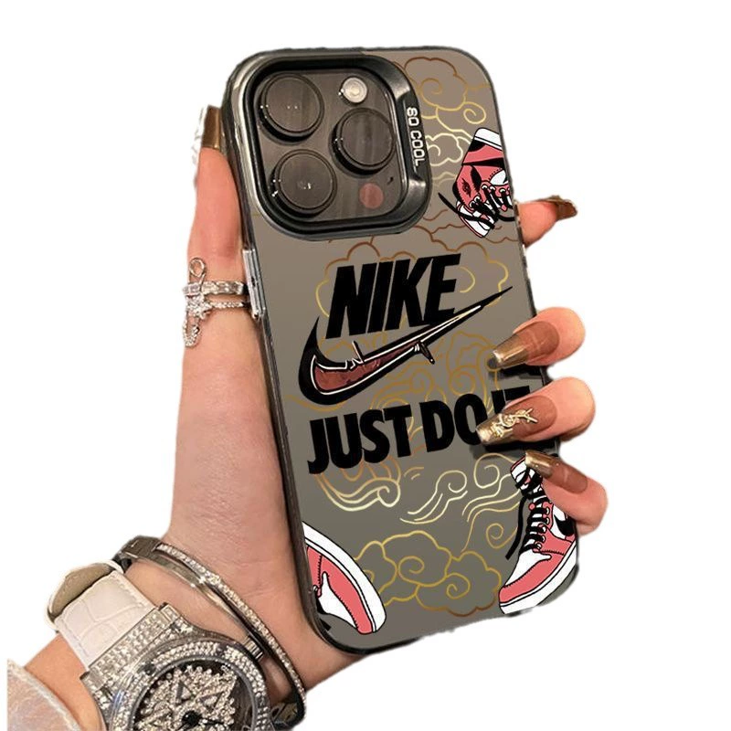Nike, яблоко, совместимый окрашенный чехол для iPhone 16, чехол для телефона, 16promax, iphone