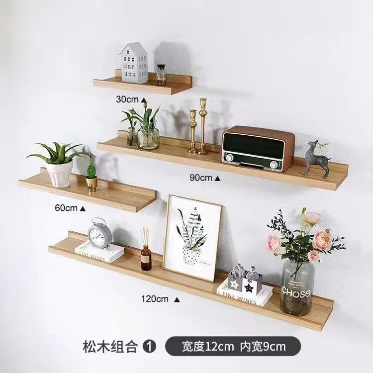 Kenchuang 穴のない無垢材の棚 ワンライン リビング ルームの棚 テレビの背景 壁掛け 壁掛け ルーム ユニバーサル|undefined