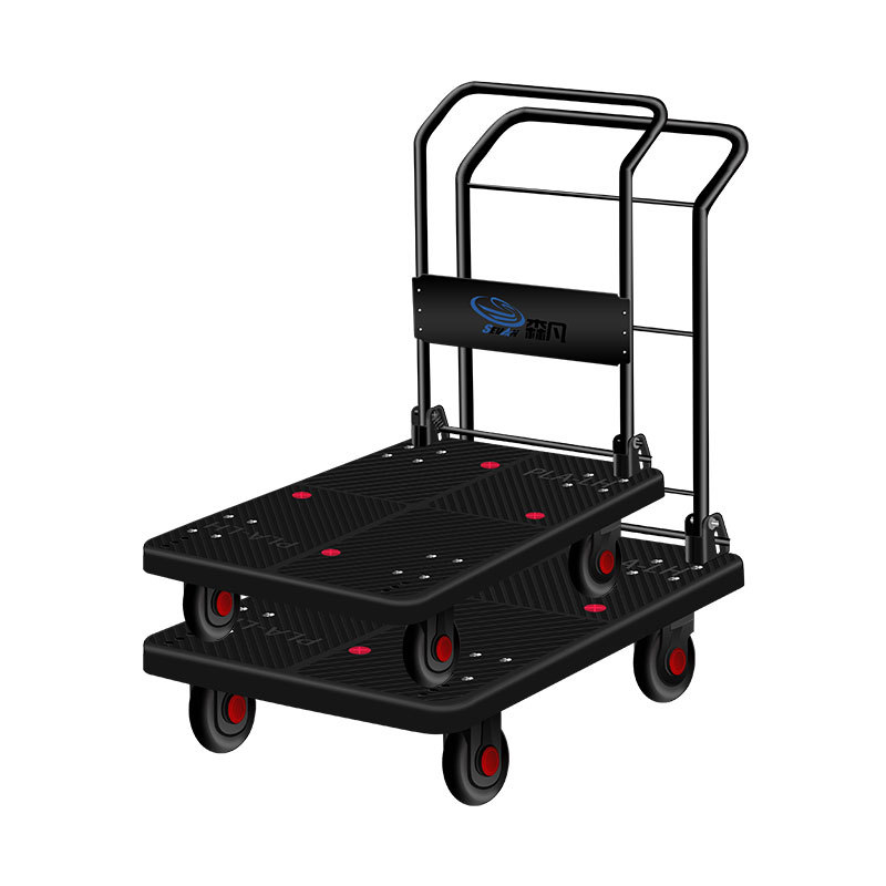 森凡 超静平板车手推车搬运车脚刹车快递学校机场CBD办公楼小推车