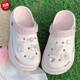 Creative Super Fire Sweet Love Fairy Style Crystal Rhinestone Hole Shoes for Outer Wear INS Platform Sandals