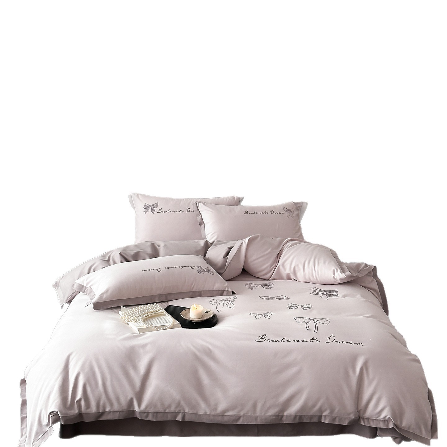 Soft Cozy For Autumn Winter! 100-count Long-staple Cotton Brushed Four-piece Set, Pure Cotton, Thickened,_voghion.com