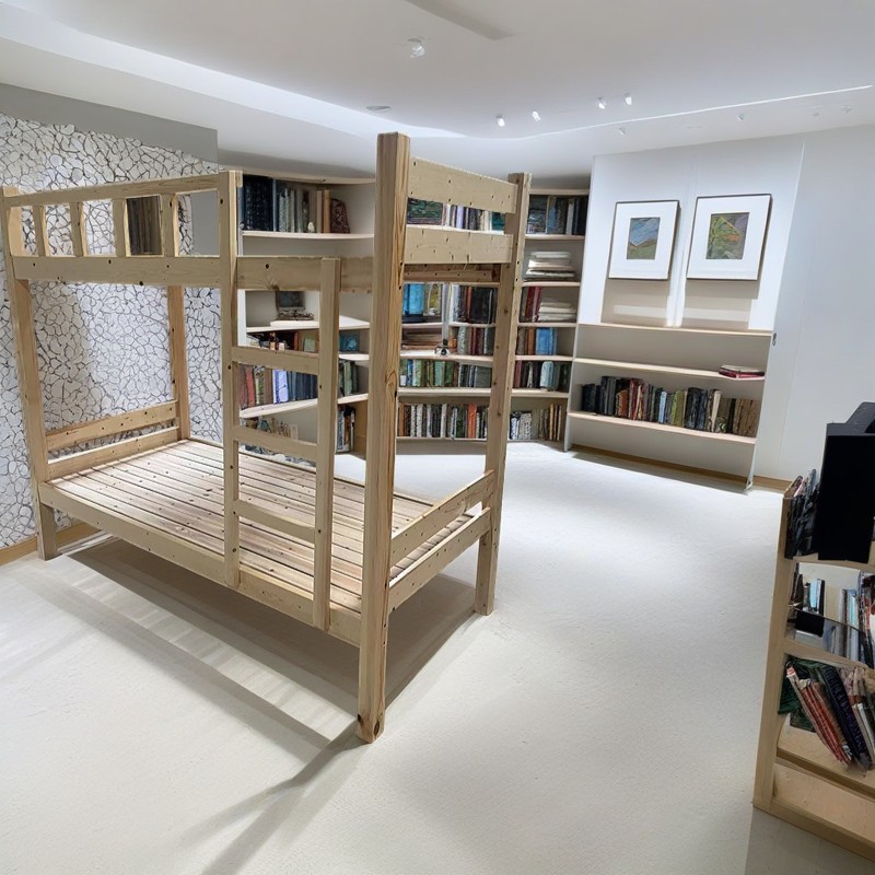 实木松木双层床铺高低实木床高低床上下铺学校宿舍儿童成人子母床