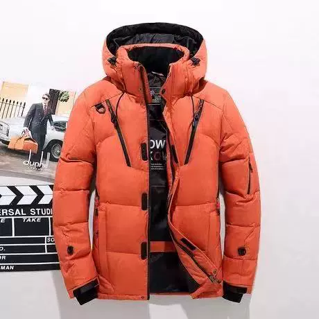 【外贸跨境】羽绒服男式短款冬季休闲户外加厚连帽冬装外套亚马