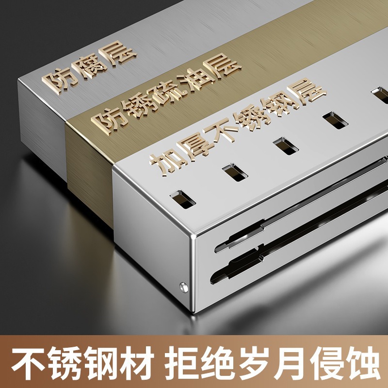 Estante de cocina sin perforación tipo pared multifuncional soporte de cuchillos de acero inoxidable estante de almacenamiento de cuchillos de cocina integrado