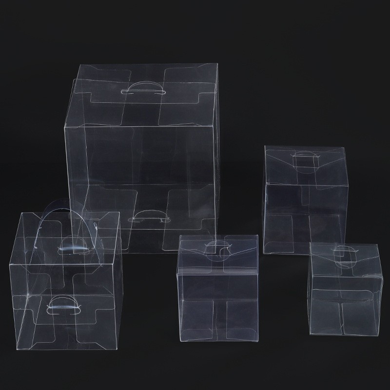 Caja plegable transparente PET caja de regalo caja de almacenamiento a prueba de polvo Embalaje cuadrado transparente de PVC al por mayor caja de embalaje de plástico creativo