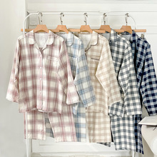 无印日式秋冬无印家居服全棉磨毛法兰绒纯棉情侣睡衣品质长袖套装