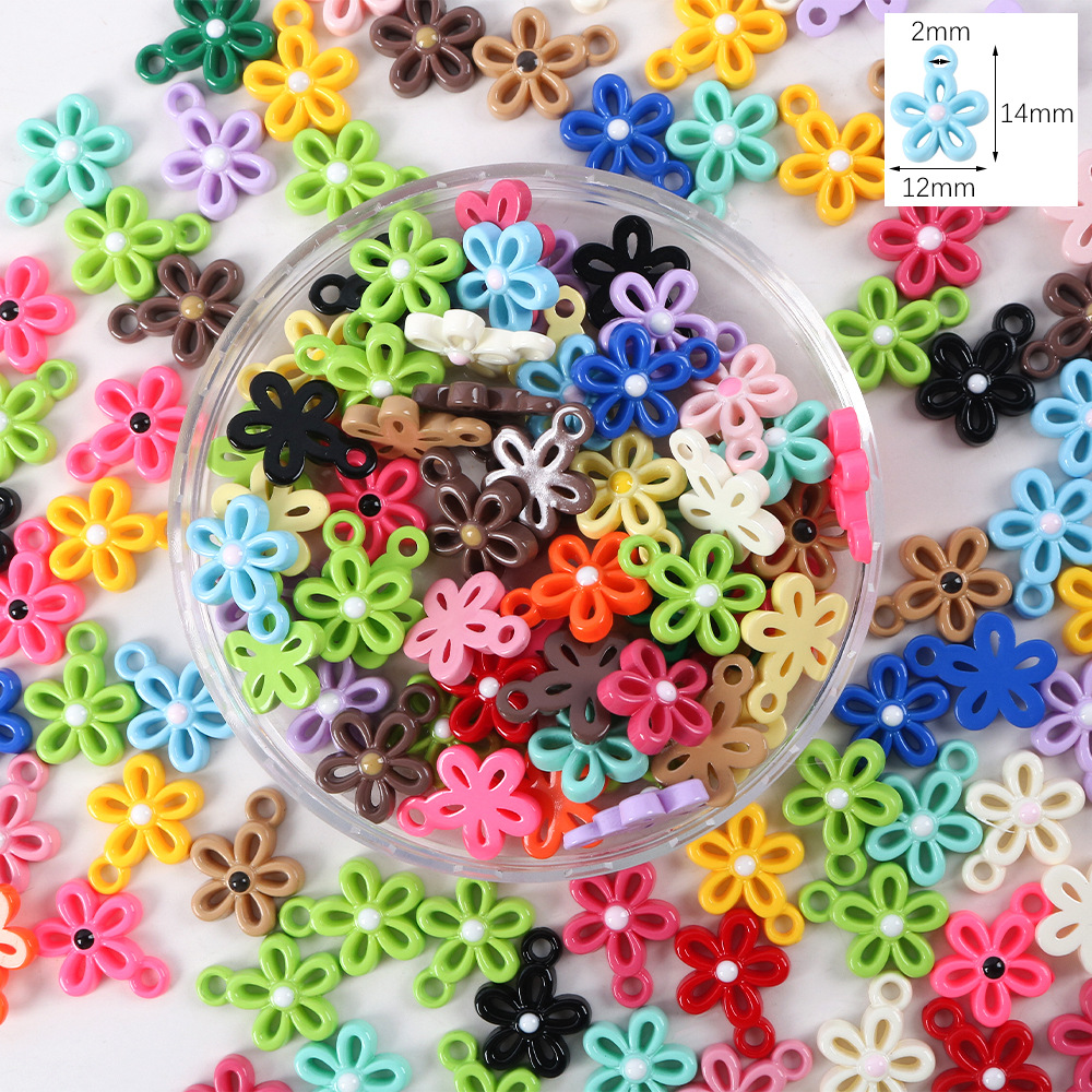 88# small hollow five-petal flower hanging beads