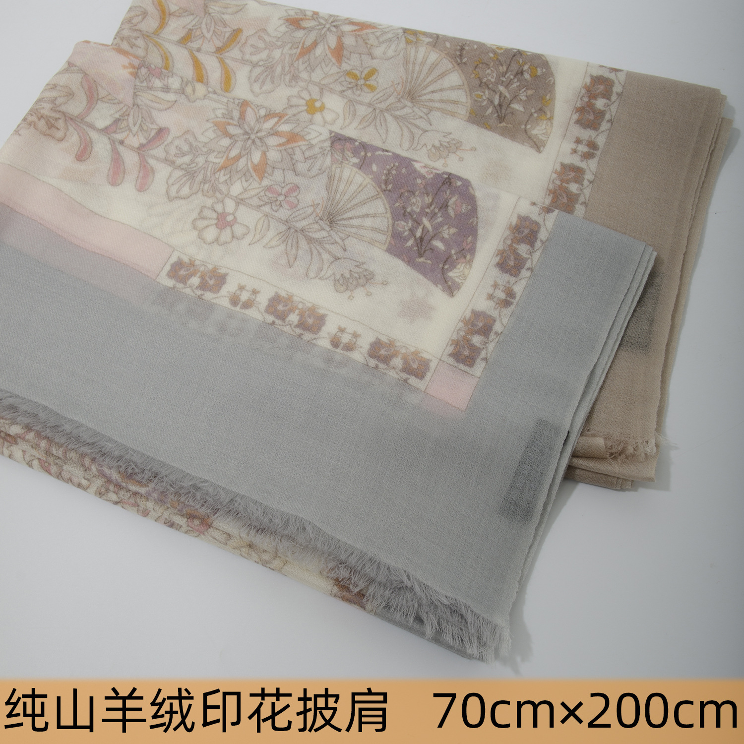 Chal de cachemira pura estampado de Mongolia Interior, directo de fábrica, fino, para otoño e invierno, bufanda larga para mujer, elegante y versátil