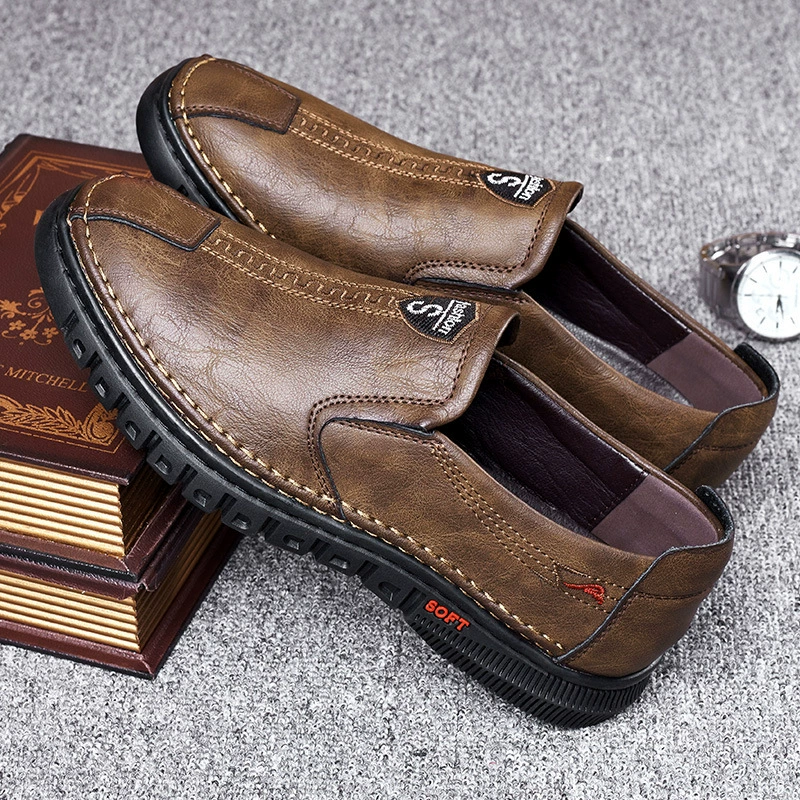 Настоящая обувь для крупного рогатого скота, дышащая мужская британская кожаная обувь на мягкой подошве, повседневная обувь, мужские ноги, деловая повседневная обувь, хлопчатобумажная обувь, Белая обувь