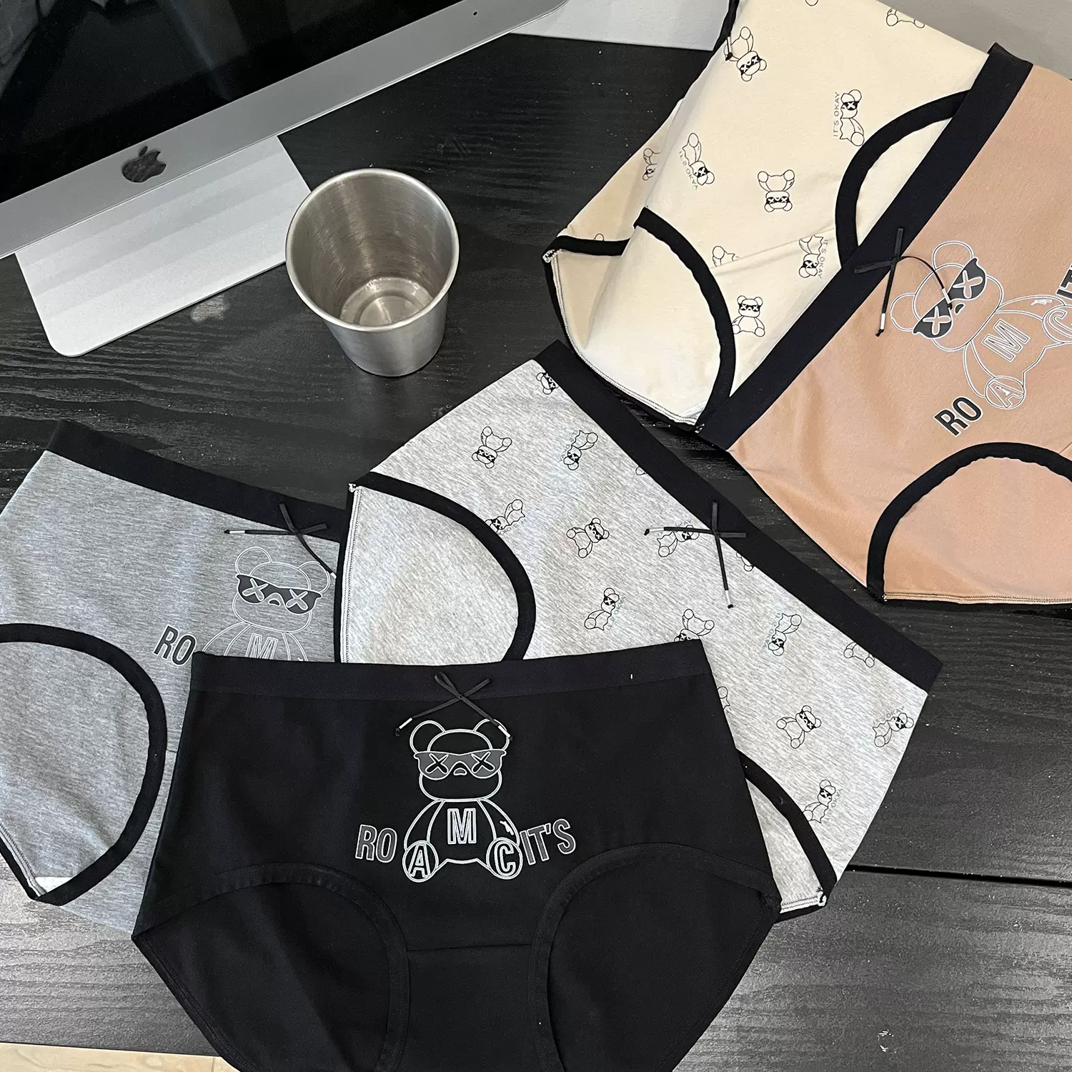 日系少女莫棉蝴蝶结内裤女生中腰透气抑菌ins风运动内裤女士短裤