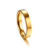 Golden brand glossy ring stainless steel, Japanese and Korean, 18 carat white gold, simple and elegant design