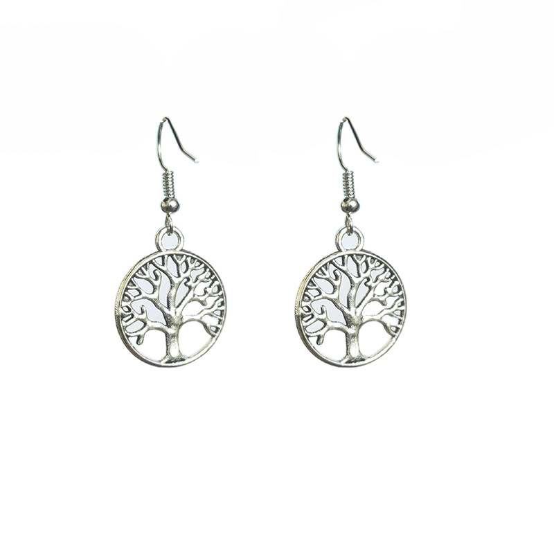 4g Weight Drop Earrings Classification 1 Pair Quantity Daily Occasion Alloy Material 1 Pair Retro Cross Leaf Palm Alloy Patchwork Women's Drop Earrings