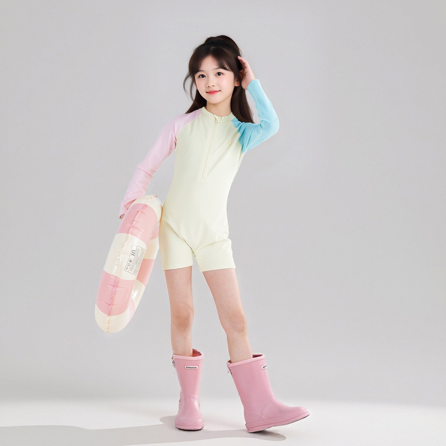 Tutu Little Elephant Children's Clothing Girls' Swimsuit 2026 Summer New Style for Older Kids One-Piece Beach Color-Blocking Swimsuit Super Beautiful