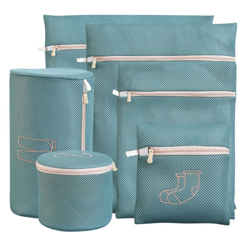 Bolsa de lavandería engrosada bordada sándwich anti-bobinado bolsa de lavandería ropa interior del hogar chaqueta de abajo bolsa de lavado bolsa de malla traje