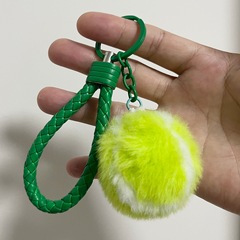 かわいいガーリーハート模造レッキスウサギの毛皮テニスバッグペンダントぬいぐるみテニスペンダントバッグペンダント車のキーホルダー