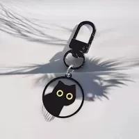 Трансграничная амазонка милый мультфильм черный стакан для воды котенок сплав капельного масла DIY ювелирные брелки подвески прилив