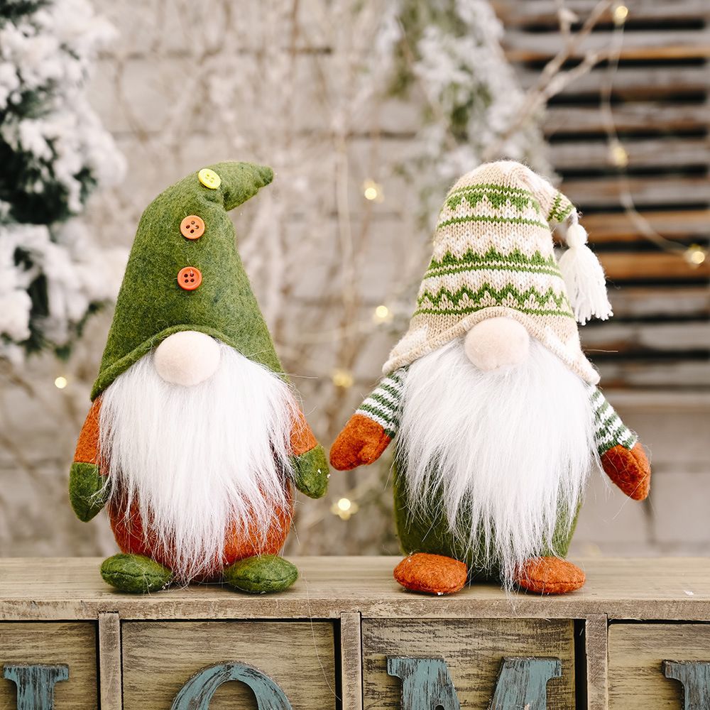 Transfronteriza nueva Navidad de punto muñeca sin rostro estilo europeo y americano verde decoración Nordic Rudolf adornos