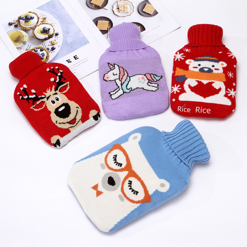 Creative and Cute Knitted Sweater Heat Bag Winter Warm Hands and Feet Water-Filled Warm Baby 1000ml Water Filled Hand Warmer