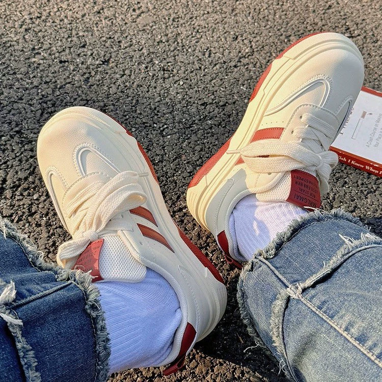 Tide, white shoes, footwear, sneakers platform, 2024 years, Korean style