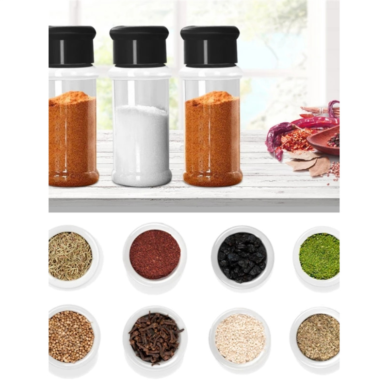 Botella de polvo de pimienta de polvo de sal