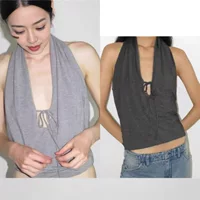 Пятно paloma wool2025 новый сексуальный с открытыми плечами глубокий V-образный шейный ремешок с открытой спиной жилетка