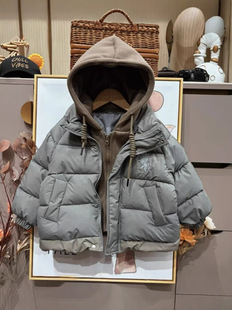 Children's winter windproof hoody, keep warm down jacket, Korean style, for teenagers, increased thickness