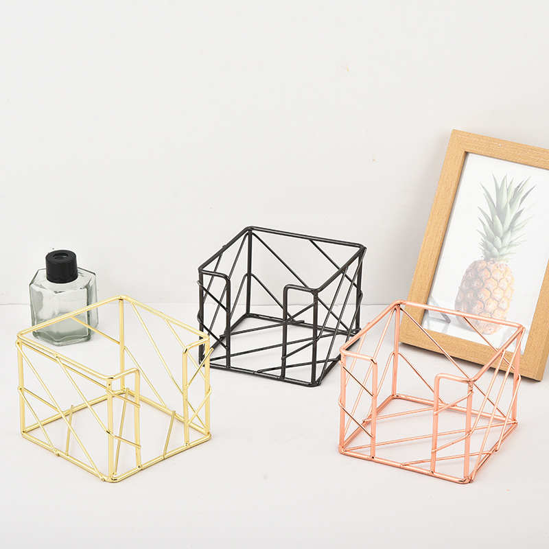 Note Storage Rack, Iron Art Note Holder, Creative Hollow Box, Desktop Office Storage Box, Office Desk Storage Supplies