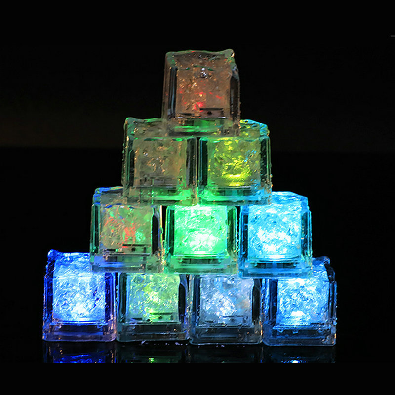 Colorful Luminous Ice Cubes Acrylic Glow-In-The-Dark Crystal Stones Plastic Cubes Bar Photography DIY Ornaments