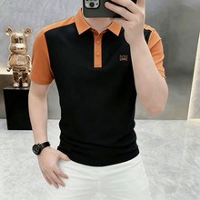 精品服饰拼色翻领短袖Polo衫T恤夏季时尚休闲半袖体恤男装