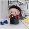 Overall, red T-shirt, woolen black headband